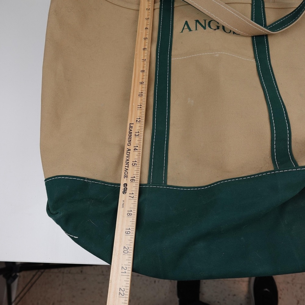 L.L.Bean Boat And Tote Canvas Bag Womens Extra Large Natural Green Open Top - Picture 7 of 7